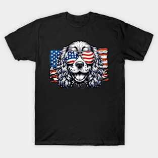 Poodle Patriotic Sunglasses American Flag 4th of July T-Shirt